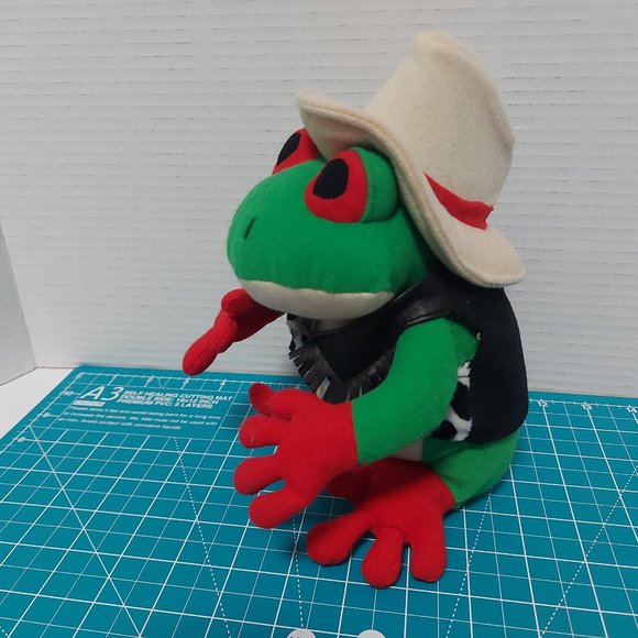 The 24k Company Frog Culture Plushie Cowboy Frog Red Eye 8 Inch Stuffed Animal - Picture 2 of 7